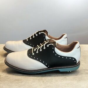 ASHWORTH White & Black Men's Oxford GOLF Shoes 10